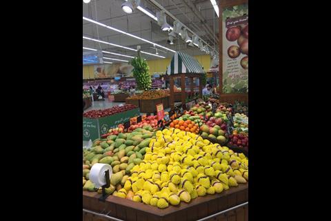Stefan Linnane tweeted in this snap of produce from an overseas supermarket's fruit and veg display